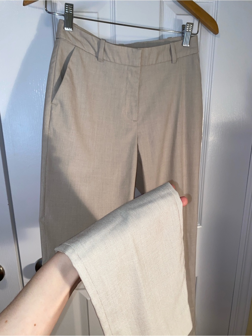 H&M Women's Straight-Leg Dress Pants in Light Beige